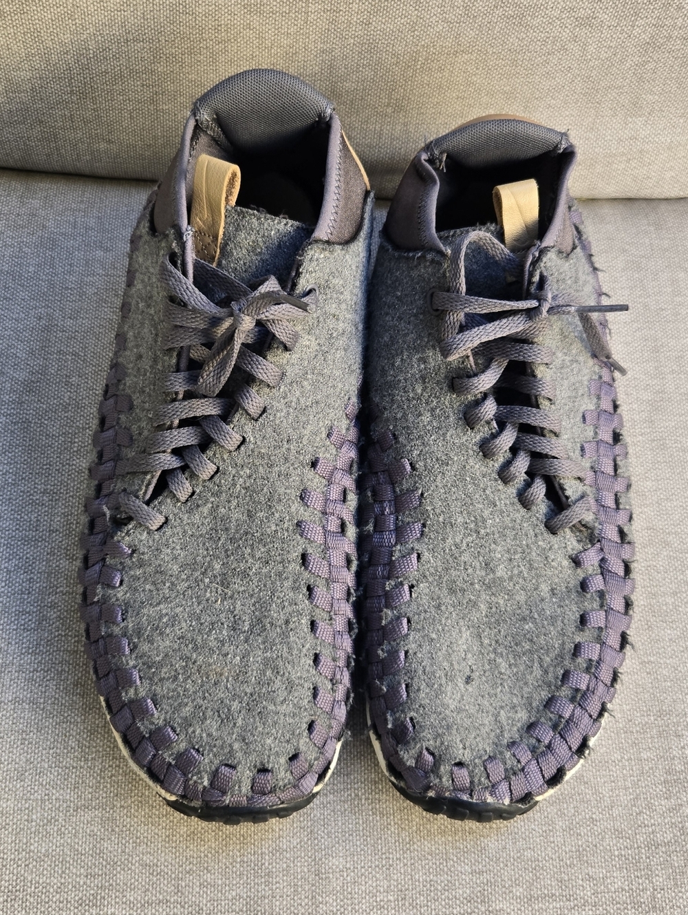 Nike Air Footscape Woven Chukka Men's Gray Wool-Like Casual Lace-Up Shoes
